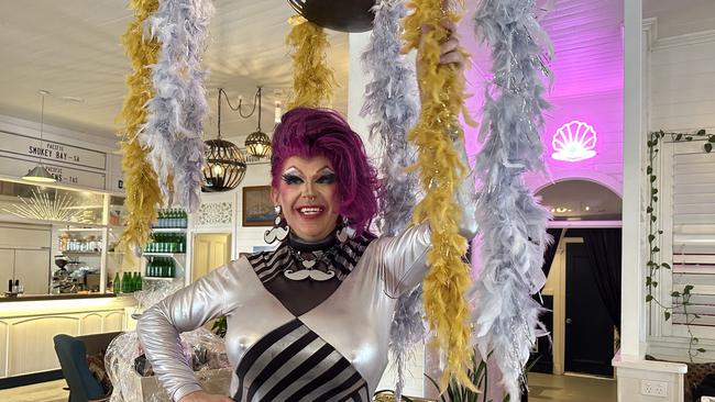 Yasqween, 42, at The Balcony Bar & Oyster Co on Cup Day. Picture: Savannah Pocock