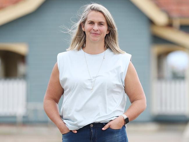 Beyond Blue ambassador Libby Trickett discussing incentives announced in the federal budget for mental health support. Pics Tara Croser.