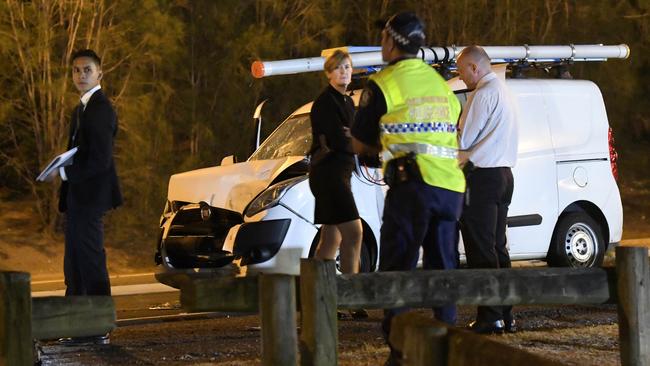 The crumpled bonnet is evidence of the sickening impact. Picture: Gordon McComiskie