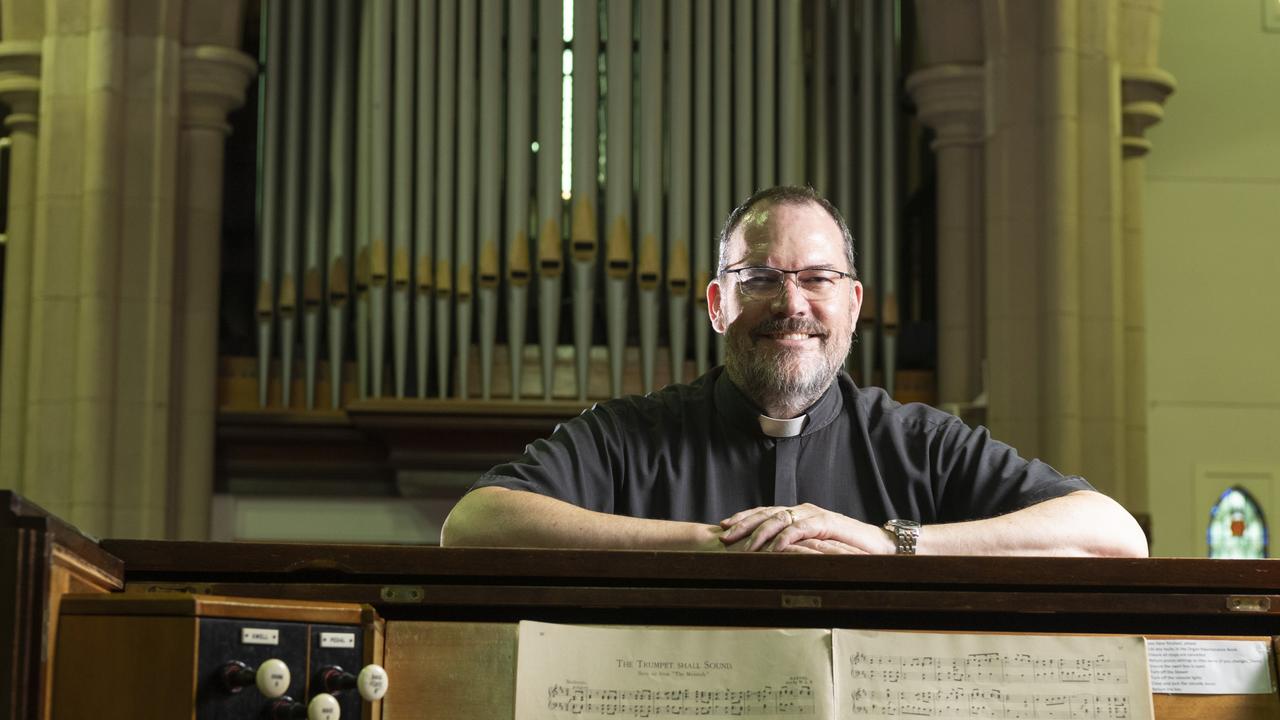 The Reverend Canon Paul Mitchell as St Luke's Anglican Church community appeal for help to conserve their National Trust listed 1907 Norman and Beard pipe organ, Wednesday, March 1, 2023. Picture: Kevin Farmer