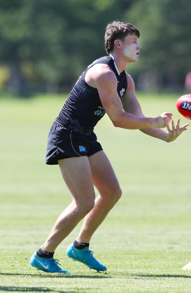 Sam Walsh at Carlton AFL training in December. Picture: David Crosling