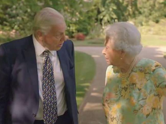 The Queen and Sir David Attenborough clearly have a good rapport. Picture: ITV