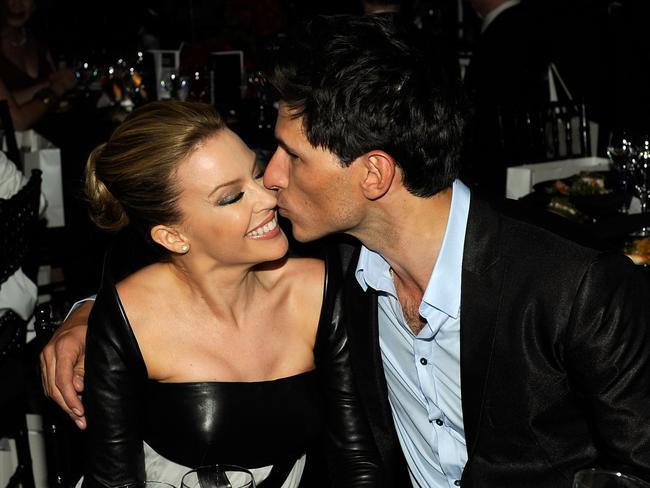 Kylie found love with Andres Velencoso (pictured together in New York in 2010) and the couple had a six year relationship. Picture: Larry Busacca/Getty.