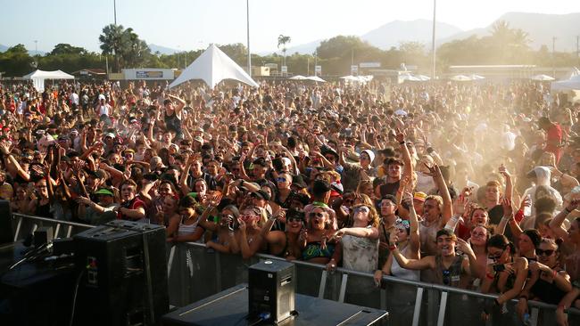 A large crowd at the Grass is Greener music festival in Queensland. Picture: Brendan Radke