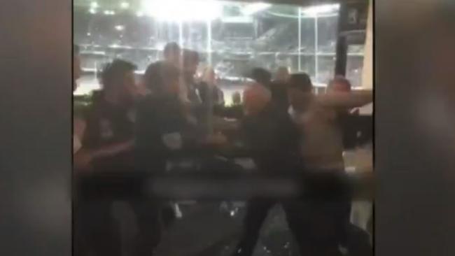 Security was forced to call for backup during the fight. Picture: 9 News Melbourne