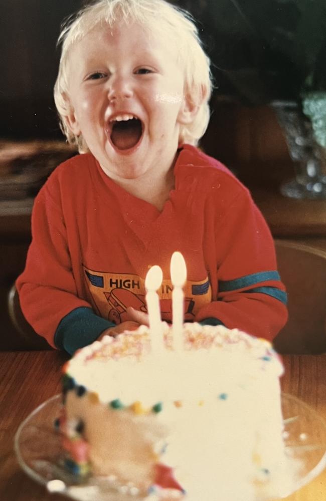 Brent Jones celebrating a birthday in his younger years.