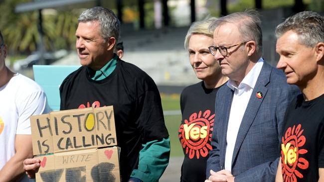 Prime Minister, Anthony Albanese campaigning in the lead up to the referendum. Picture: NCA NewsWire / Jeremy Piper