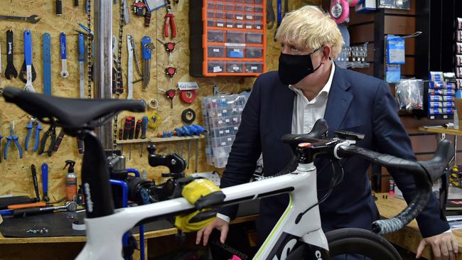 Britain's Prime Minister Boris Johnson during an event to launch the government's cycling intuitive to help get people fitter. The PM has previously admitted he was “way overweight” before he contracted coronavirus. Picture: AFP