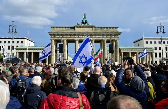 'Every single attack on Jews, on Jewish institutions, is a disgrace for Germany,' President Frank-Walter Steinmeier told the crowd in Berlin