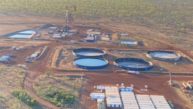 The well pad at Tanumbirini Station. Picture: Supplied by Rallen Australia