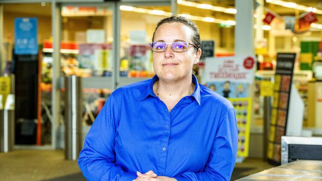 Retail worker Jade Devey was assaulted by a customer angry over pasta restrictions earlier this year. Picture: Richard Walker
