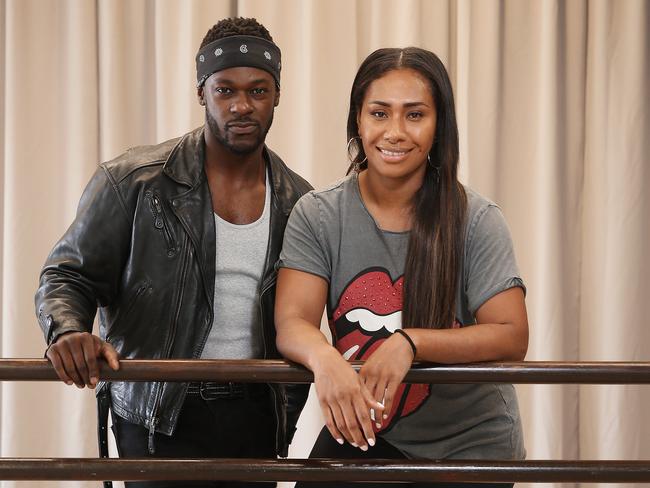 Tim “Timomatic” Omaji and Paulini at the Saturday Night Fever first look at Village Performing Arts Centre at Alexandria. Picture: Sam Ruttyn