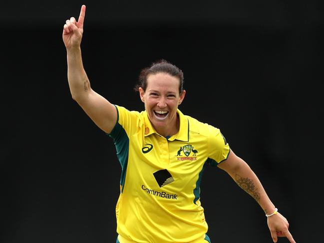 Selectors have confirmed Megan Schutt is in the mix for a surprise Test recall. Picture: Mark Metcalfe/Getty Images