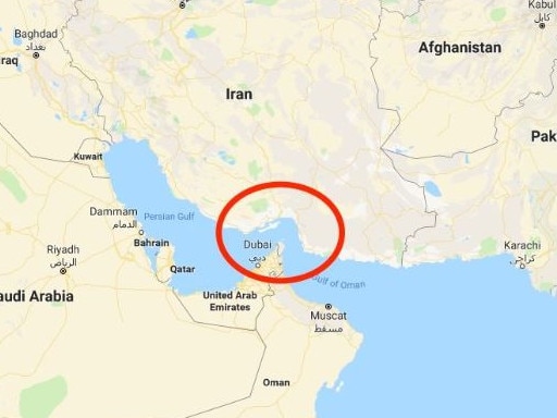 The Strait of Hormuz has become a major global chokepoint. Picture: Google Maps