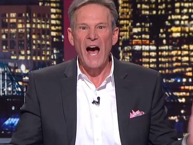 Sam Newman went all out on the Footy Show. Pic: Nine