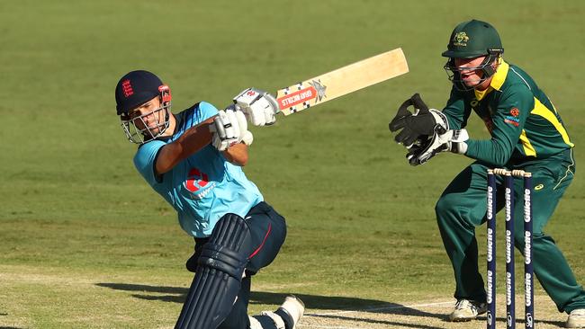 Sam Hain of the England Lions bats during the tour match between the Australia XI and the England Lions. (Photo by Chris Hyde/Getty Images for ECB)