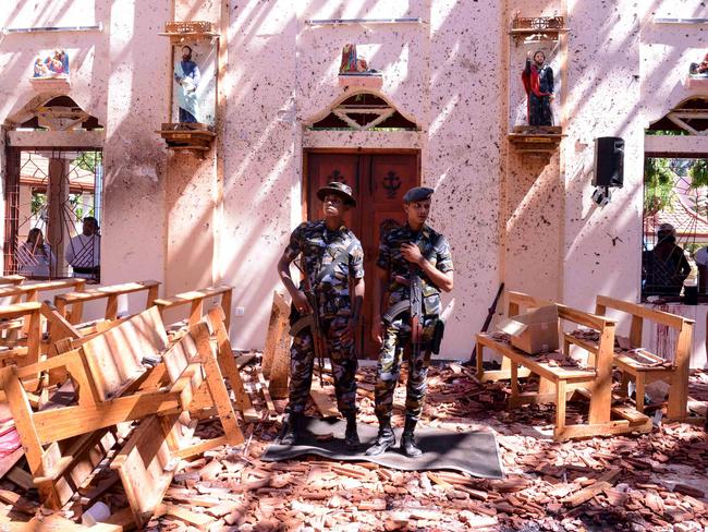 A series of eight devastating bomb blasts ripped through high-end hotels and churches holding Easter services in Sri Lanka on April 21. Picture: AFP