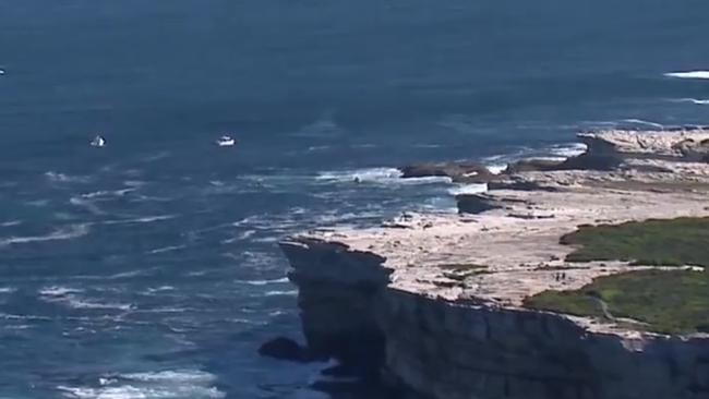 A man has died after being washed into the water while rock-fishing at Potter Point in Kurnell . Picture: 7NEWS
