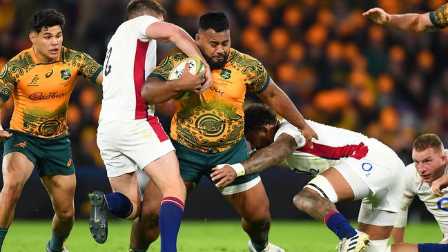 Tongan Thor Taniela Tupou caused plenty of problems for England. Picture: Getty Images