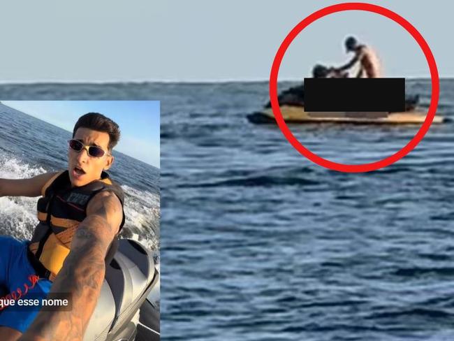 A Jetski rider caught an X-rated act on camera.