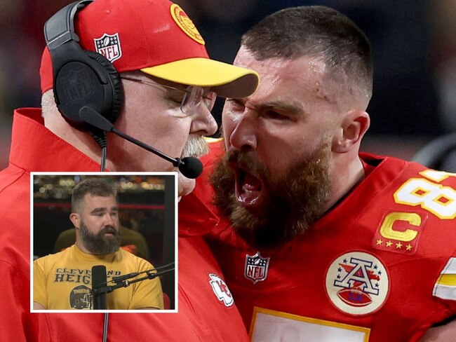 Jason Kelce scolded his little brother Travis over his blow-up at Kansas City Chiefs head coach Andy Reid. Picture: Supplied