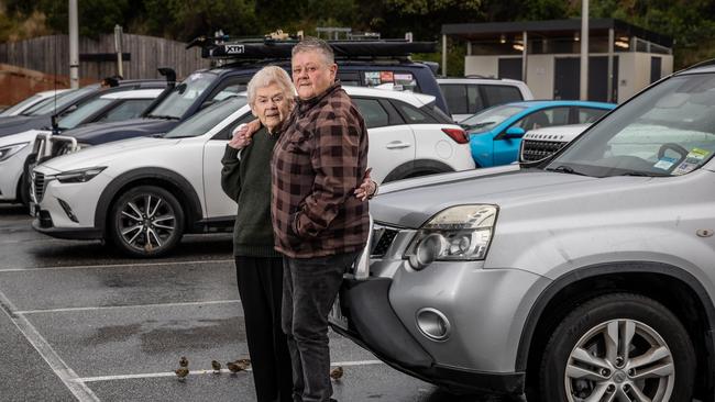 Billi Clarke says taking mum Faye Marshall (87) to the beach could be out of reach once parking fees are introduced on the Mornington Peninsula. Picture: Jake Nowakowski