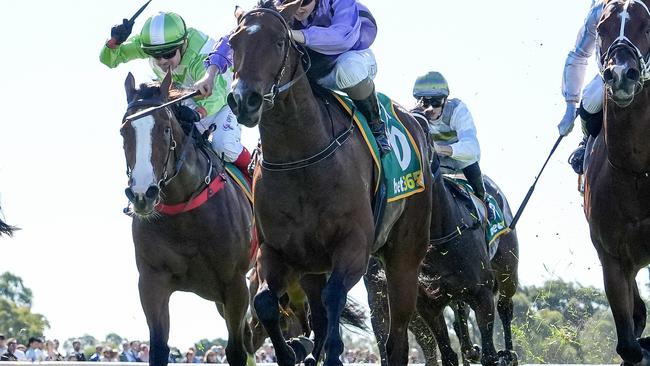 Atlantic Spirit ridden by Alana Kelly wins the Balgownie Estate Bendigo 3YO Handicap at Bendigo Racecourse on April 13, 2024 in Bendigo, Australia. (Photo by George Sal/Racing Photos via Getty Images)