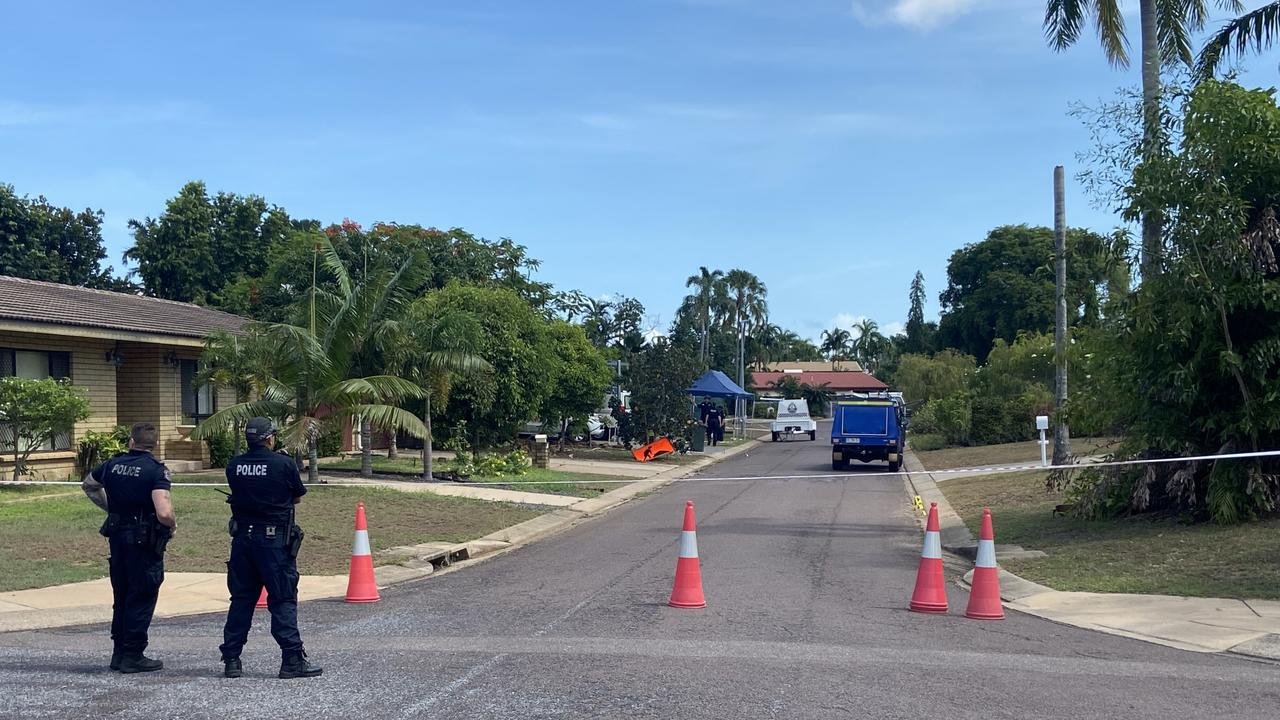 Police have closed Stewart Court in Leanyer after a woman was reported to be unresponsive and later declared dead at a home in the cul-de-sac about 5.30pm Thursday, November 10, 2022. Police remain at the scene on Friday, November 11, 2022. Picture: Riley Walter