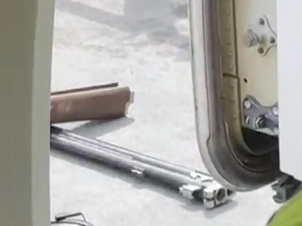 Part of the shotgun lies on the ground. Picture: 9News