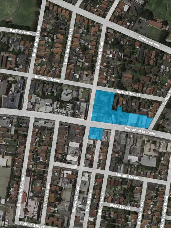 Site for Burwood North for the Sydney Metro West project.