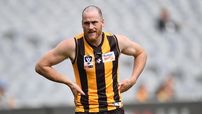 Jarryd Roughead is no guarantee to win a re-call for a farewell game with Hawthorn before the end of the year. Picture: AAP Image/Julian Smith.