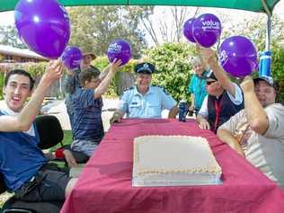 PARTY: Leading Constable Dan O'Hara attended a morning tea with residents of Waminda as part of World Mental Health Day. Picture: Dominic Elsome