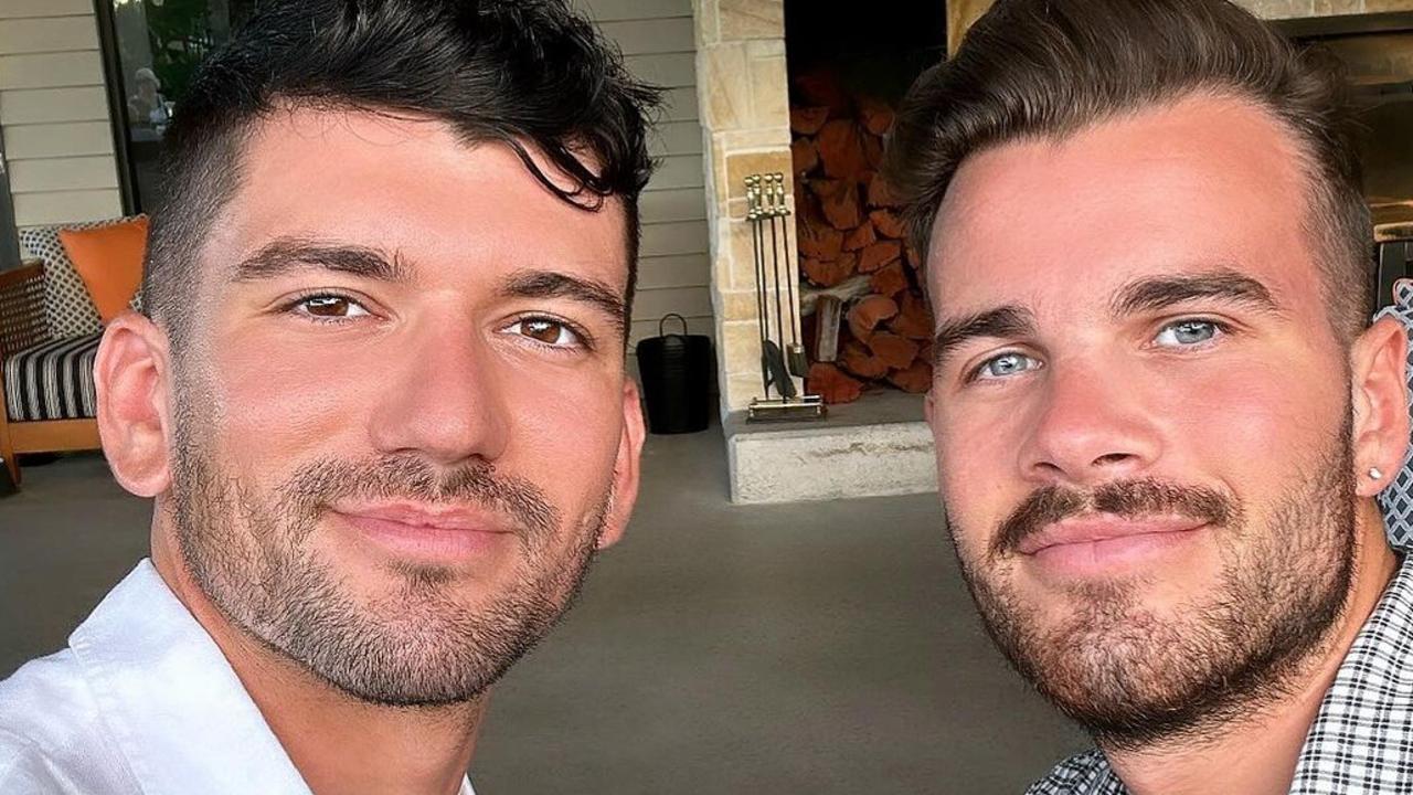 Luke Davies (left) and Jesse Baird (right) and Brockenwood Winery in the Hunter Valley, posted February 7, 2024. Picture: Instagram