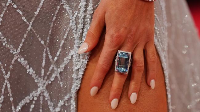 Nadia’s red carpet ring. Picture: AAP