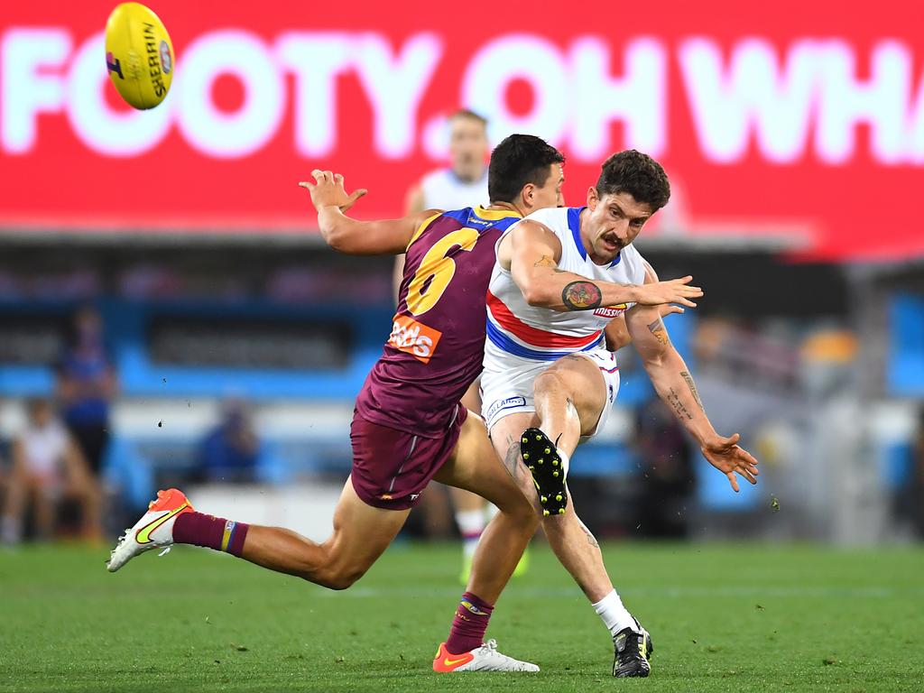 Teams have been targeting Libba in a bid to stop the Dogs. Picture: AFL Photos/Getty Images