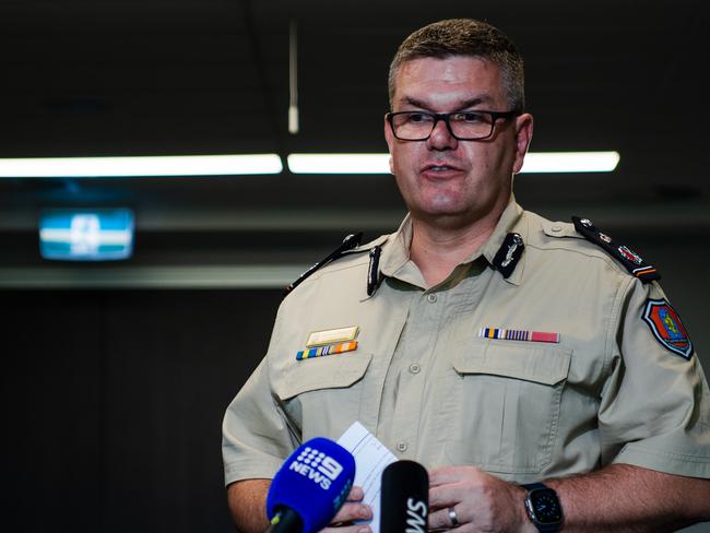 Corrections Commissioner Matthew Varley holds a press conference in Darwin about the emergency actions being taken due to record high prisoner numbers in the NT. Picture: Pema Tamang Pakhrin