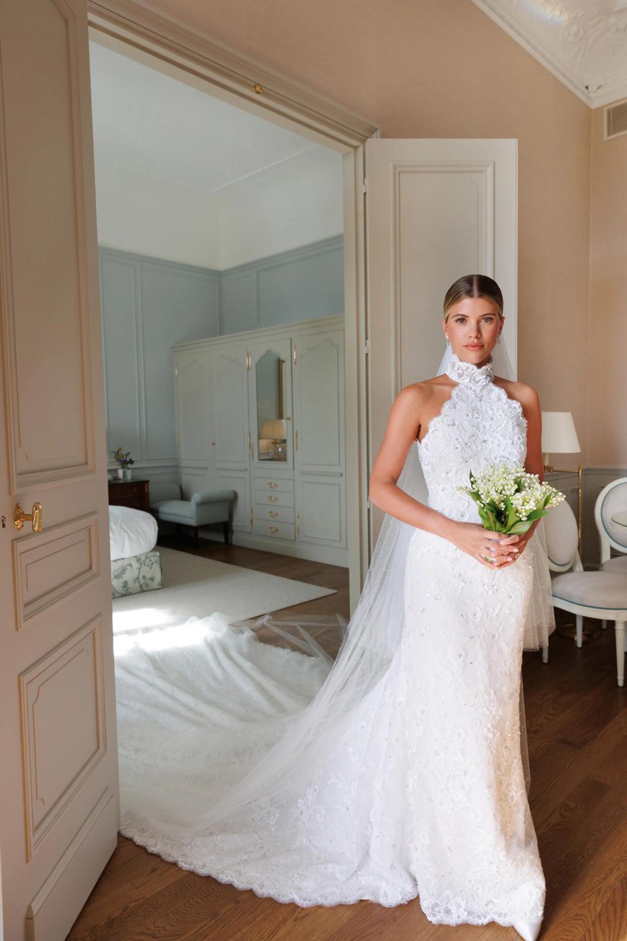 <p><em>Image Credits: German Larkin. From <a href="https://www.vogue.com.au/brides/news/sofia-richie-and-elliot-grainges-starstudded-wedding-in-the-south-of-france/image-gallery/96eeb44c4874a6c6a6f3f51c3a09469f" target="_blank" rel="noopener">Sofia Richie and Elliot Grainge&rsquo;s star-studded wedding in the South of France</a></em></p><h2>Sofia Richie Grange in Chanel</h2><p>The most talked about wedding of 2023 is awarded to none other than Sofia Richie Grange, who exchanged vows with partner Elliot Grange at the Hotel du Cap-Eden-Roc in Antibes. As for her gown, or gown(s) rather, she worked closely with Chanel&rsquo;s premi&egrave;re of haute couture salons, Madame Olivia Douchez, to create a trio of Chanel couture dresses. She was wed in a lace-embroidered halter gown with a long train, subtly adorned with S&amp;E initials and a heart sewn on the inside of the dress, to represent the love she and Elliot share. Her veil glistened, ornate with resin water droplets that sparkled when she walked. The bride wore diamond drop earrings by Kwait to the ceremony, as well as earrings by Fred Leighton to wear alongside her other gowns. Following dinner, Sofia changed into a Claudia Schiffer&ndash;inspired Chanel look, recreating the iconic corset dress from the early &lsquo;90s.</p>