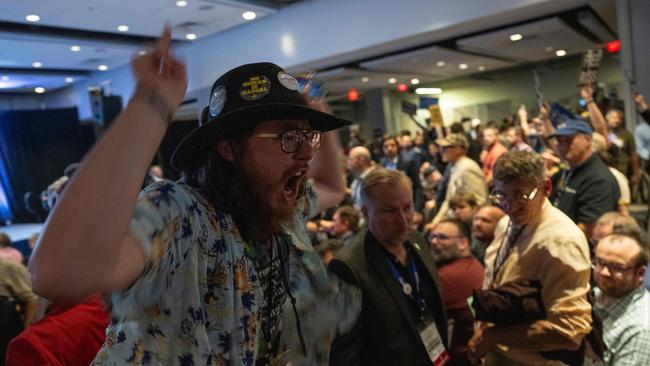 More protests being shouted at Trump. Picture: Jim Watson/AFP