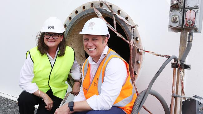 State member for Lytton Joan pease and deputy premier Steven Miles at the announcement. Picture: Liam Kidston