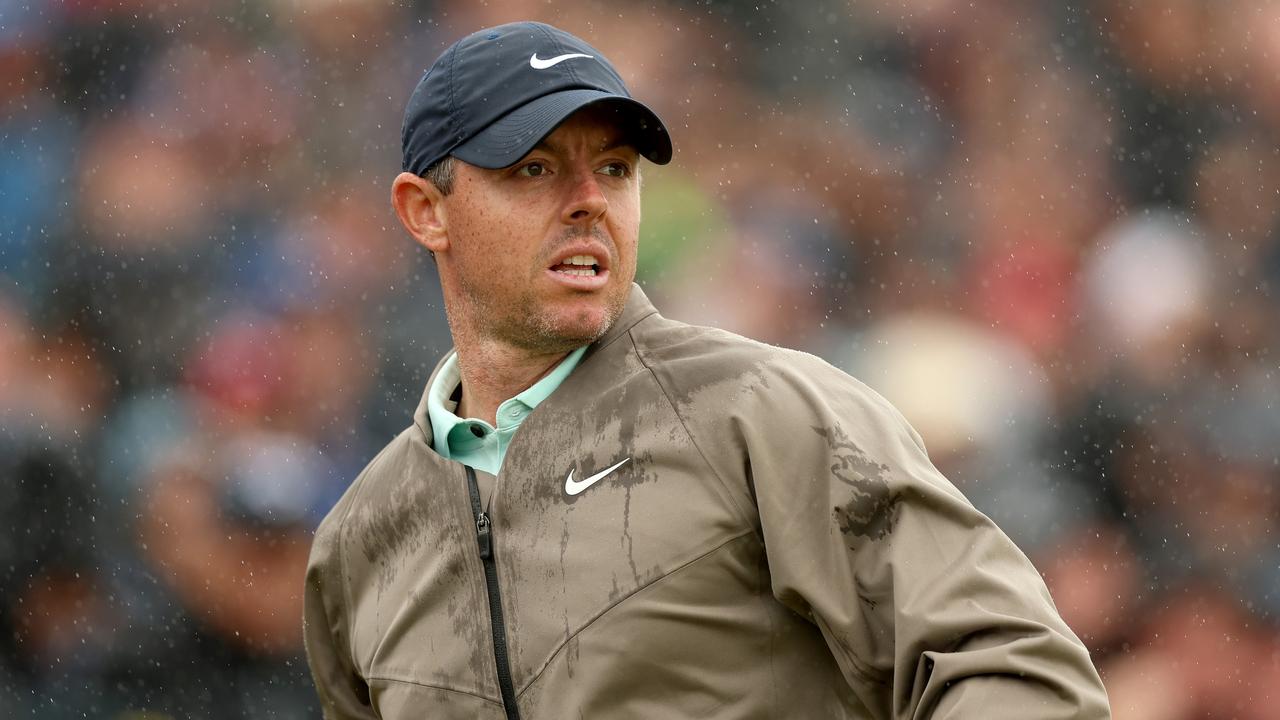 HOYLAKE, ENGLAND - JULY 23: Rory McIlroy of Northern Ireland looks on on Day Four of The 151st Open at Royal Liverpool Golf Club on July 23, 2023 in Hoylake, England. (Photo by Luke Walker/Getty Images for HSBC)