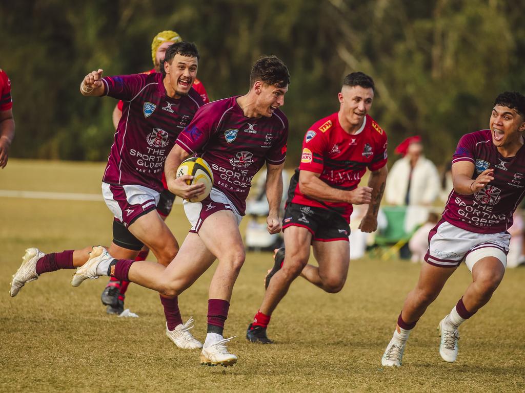 GCDRU major semi final between Colleges Knights and Nerang Bulls. Picture: Glenn Campbell