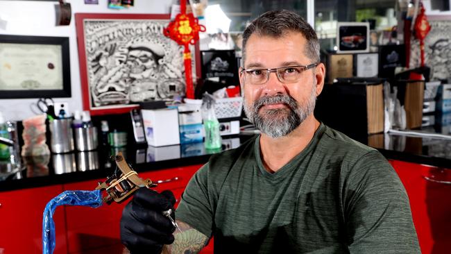 Duane Cash at Cairns City Tattoos. Picture: Stewart McLean