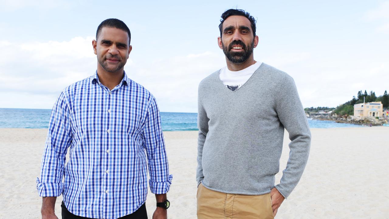 Michael O'Loughlin (left) and GO Foundation co-founder Adam Goodes.