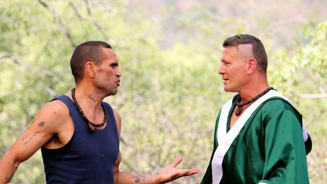 FIERCE boxing rivals Danny Green and Anthony Mundine have traded barbs in a highly anticipated confrontation on reality television.