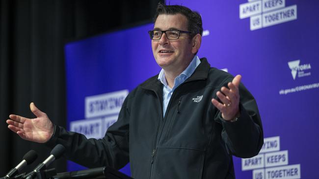 Victorian Premier Dan Andrews has used his daily press conference ritual to take much of the media hostage — willingly, it must be admitted. Picture: Wayne Taylor