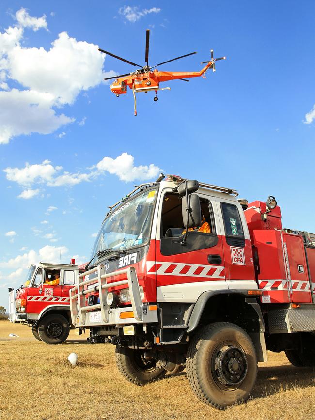 Crews prepare to tackle the fire. Picture: Mark Stewart