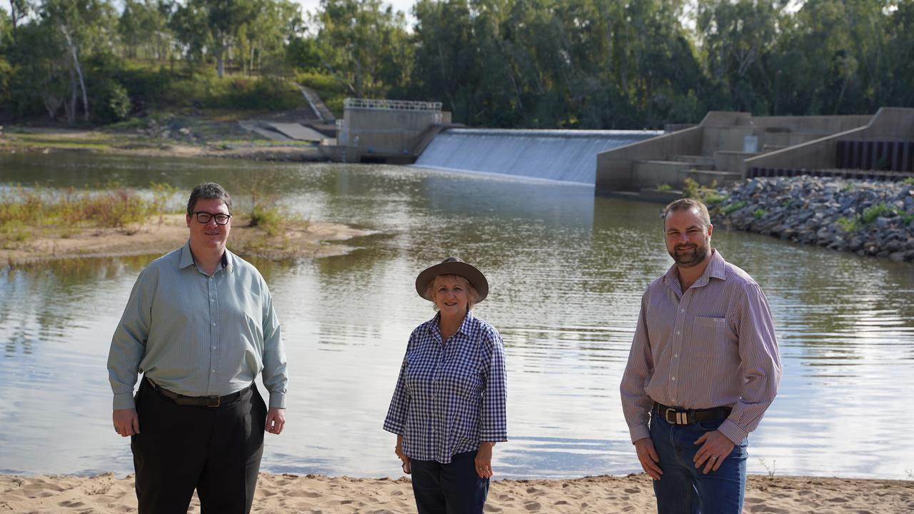 Michelle Landry with Member for Dawson George Christensen and Bowen River Utilities CEO John Cotter touring Collinsville near the Urannah Dam site.