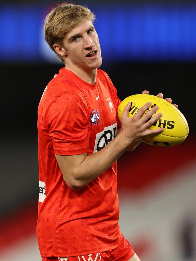 Swan Dylan Stephens struggled against the Bulldogs in Round 3. Picture: Robert Cianflone/Getty Images