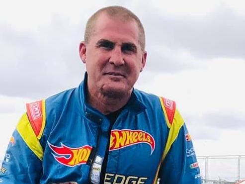 HotWheels racer Matt Mingay next to his drifting car at the Big Boys Toys Expo in Mackay, 2020. Picture: Contributed