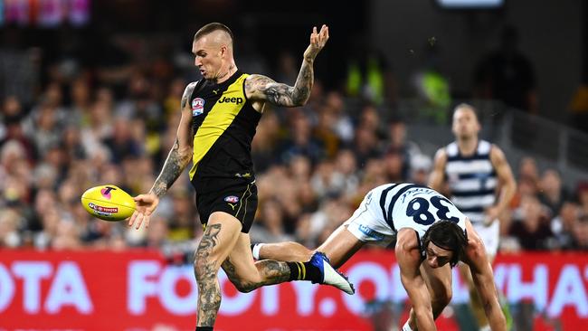 Dustin Martin finished with 21 disposals and four goals in the grand final win. Picture: Quinn Rooney/Getty Image